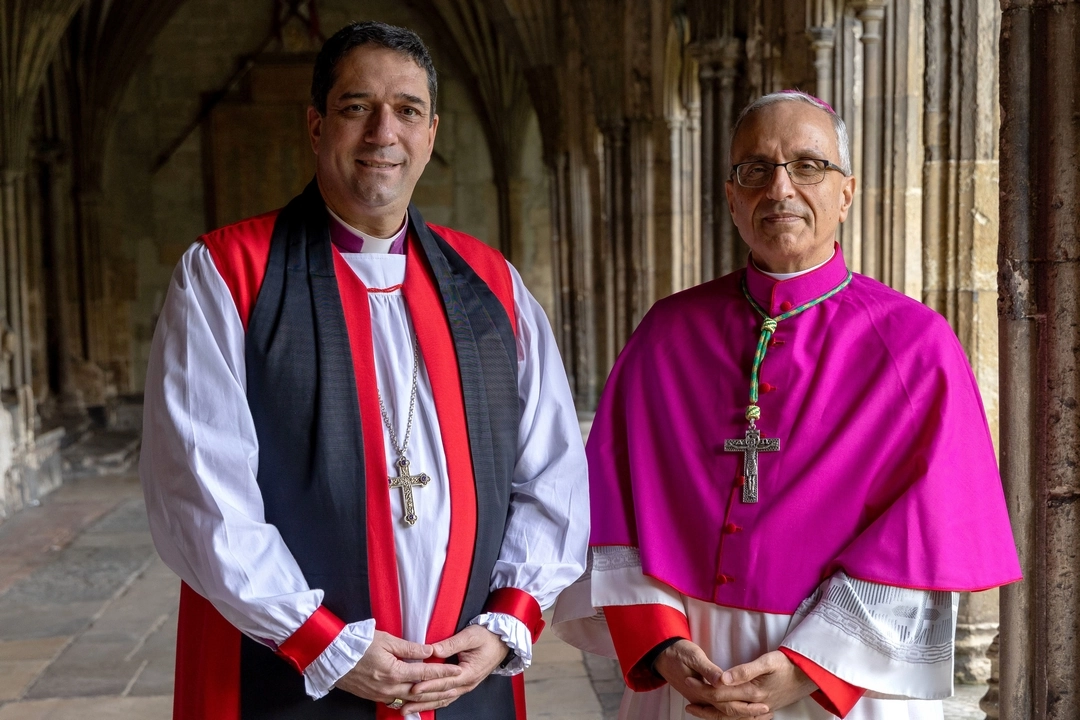 IARCCUM bishops from the Middle East, Rt Rev Hosam Naoum, archbishop in Jerusalem, and Most Rev Rafic Nahra, Patriarchal Vicar for Israel. Bishop pairs from 27 countries were commissioned by Pope Francis and Archbishop of Canterbury Justin Welby at the Basilica of St Paul Outside the Walls
